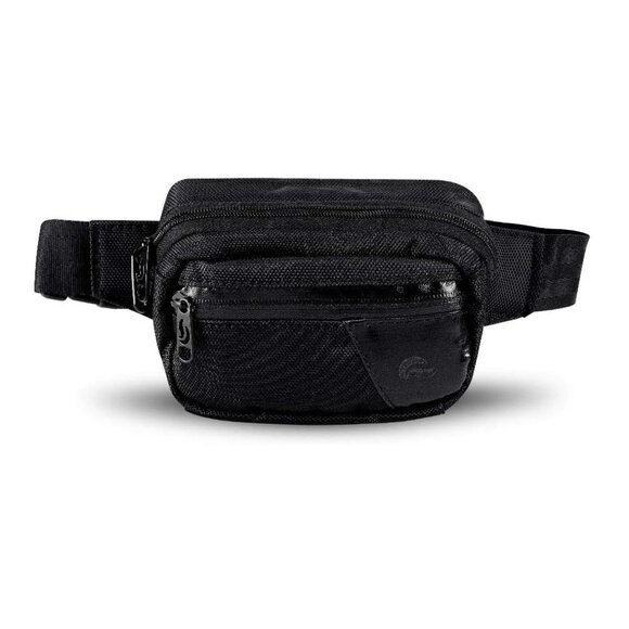 SKUNK Hipster Smell Proof Bag - Fanny Pack (Black/Black Leather) - Picture 1 of 6